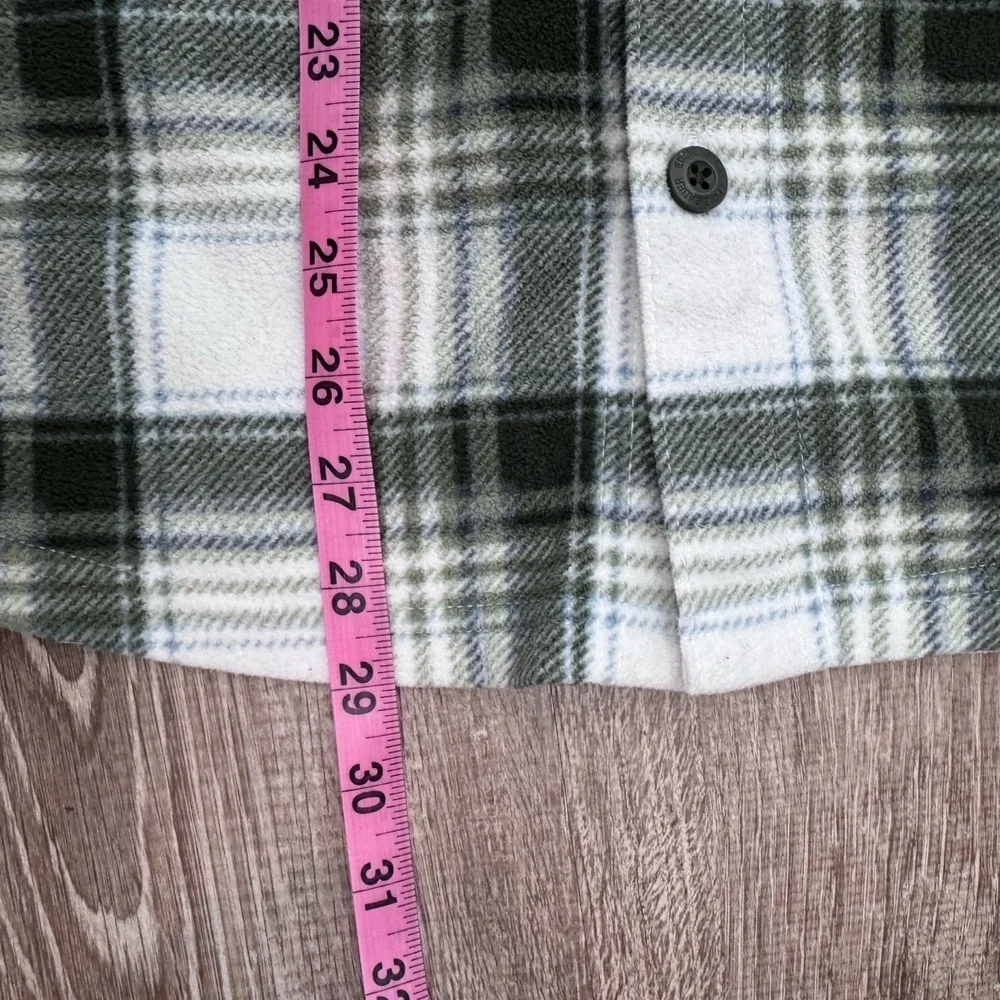Eddie Bauer Men's L Fleece‎ Plaid Shacket Outdoor Cabin Fleece Shirt Jacket